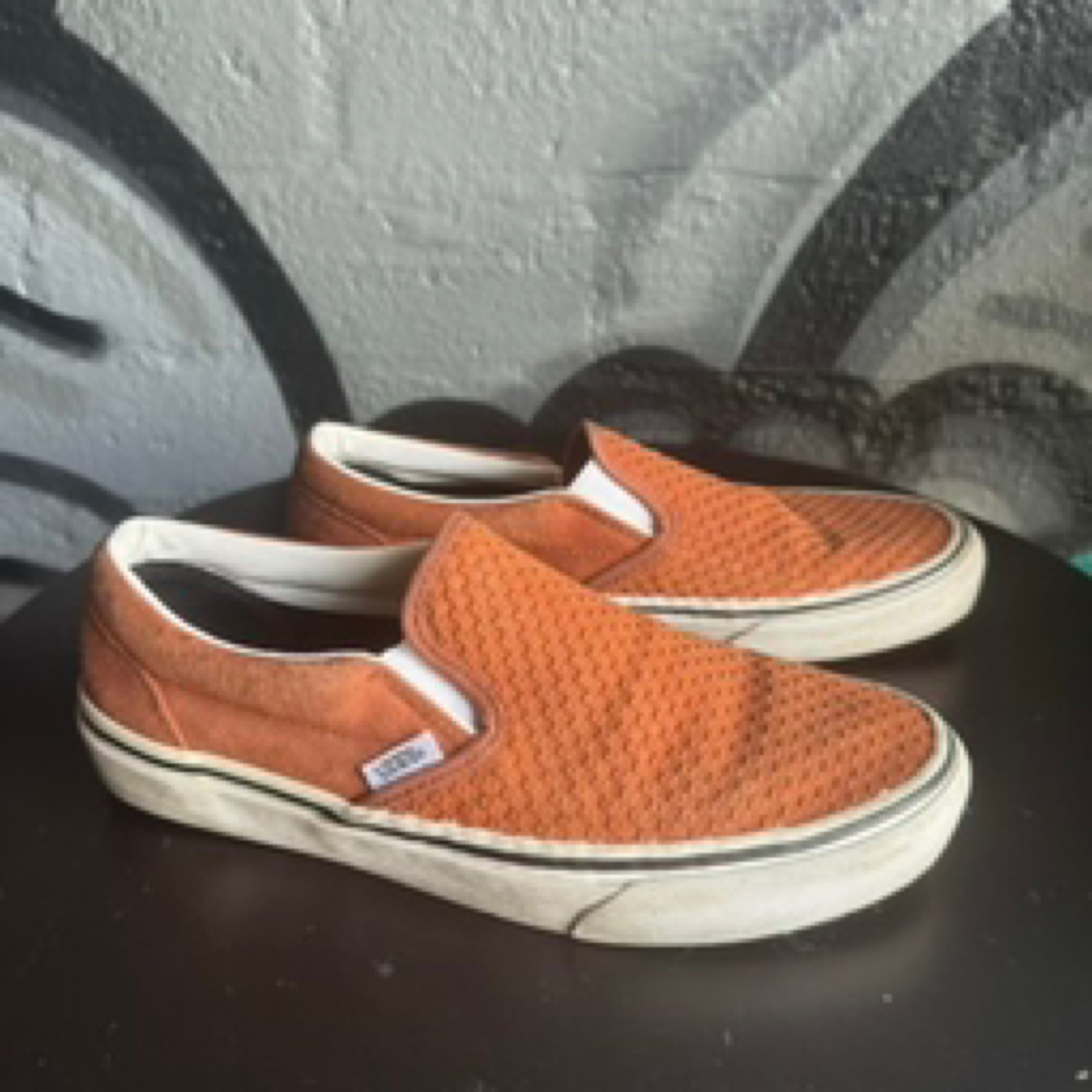 Burnt orange checkered vans store